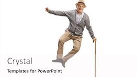  Presentation with elderly - Beautiful slide set featuring full-length-portrait backdrop and a white colored foreground