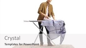  Presentation with ironing - Audience pleasing slide deck consisting of full-length-portrait backdrop and a white colored foreground