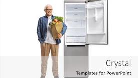  Presentation with grocery bag - Colorful PPT theme enhanced with full-length-portrait backdrop and a white colored foreground