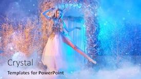  Presentation with winter forest - Slides featuring full-length-portrait background and a light blue colored foreground