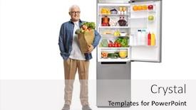  Presentation with grocery bag - Theme featuring full-length-portrait background and a light gray colored foreground