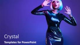  Presentation with full length portrait two men women brown sweater - Colorful slide deck enhanced with full-length-portrait backdrop and a navy blue colored foreground