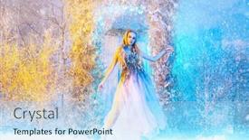  Presentation with forest fairy - PPT theme enhanced with full-length-portrait background and a sky blue colored foreground