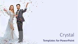  Presentation with luxury fashion - Colorful presentation design enhanced with full-length-portrait backdrop and a sky blue colored foreground