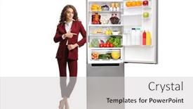  Presentation with fridge - Presentation theme featuring full-length-portrait background and a light gray colored foreground