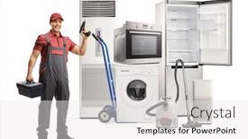  Presentation with home appliances - Slide deck with full-length-portrait background and a white colored foreground