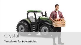  Presentation with tractor - PPT layouts with full-length-portrait background and a light gray colored foreground