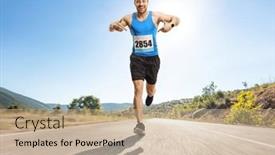  Presentation with marathon man - Beautiful theme featuring full-length-portrait backdrop and a soft green colored foreground