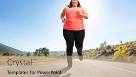  Presentation with outdoors - Presentation theme featuring full-length-portrait background and a mint green colored foreground