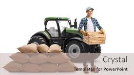  Presentation with tractor - Cool new slide set with full-length-portrait backdrop and a mint green colored foreground