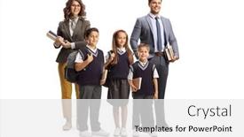  Presentation with teacher - Presentation theme enhanced with full-length-portrait background and a white colored foreground
