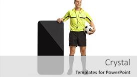  Presentation with football referee - Slide deck having full-length-portrait background and a light gray colored foreground