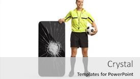  Presentation with football referee - Presentation theme enhanced with full-length-portrait background and a light gray colored foreground