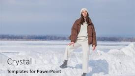  Presentation with trousers - Presentation enhanced with full-length-portrait background and a sky blue colored foreground