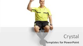 Presentation with football referee - Presentation theme consisting of full-length-portrait background and a white colored foreground