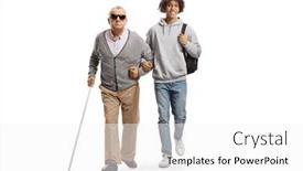  Presentation with blind stick - Theme having full-length-portrait background and a  colored foreground