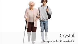  Presentation with helping man - PPT layouts having full-length-portrait background and a white colored foreground