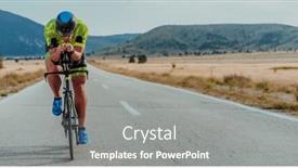  Presentation with sportswear - PPT theme having full-length-portrait background and a  colored foreground