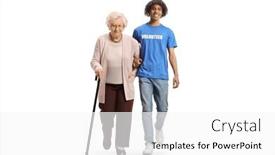  Presentation with volunteer - Presentation theme with full-length-portrait background and a white colored foreground