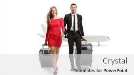  Presentation with airport - Presentation theme with full-length-portrait background and a light gray colored foreground