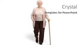  Presentation with cane - PPT theme with full-length-portrait background and a white colored foreground