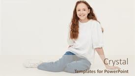  Presentation with jeans - PPT theme featuring full-length-portrait background and a lemonade colored foreground