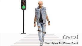  Presentation with green traffic light - Theme having full-length-portrait background and a white colored foreground