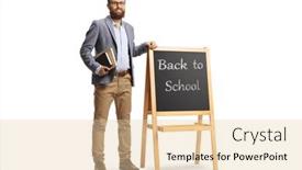  Presentation with next - Presentation featuring full-length-portrait background and a lemonade colored foreground