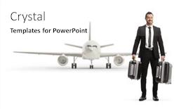  Presentation with plane - Slides consisting of full-length-portrait background and a  colored foreground