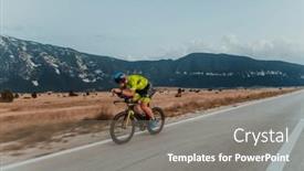  Presentation with sportswear - PPT theme enhanced with full-length-portrait background and a gray colored foreground