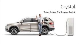  Presentation with electric vehicle - Presentation theme consisting of full-length-portrait background and a white colored foreground