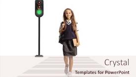  Presentation with backpack - Presentation featuring full-length-portrait background and a lemonade colored foreground