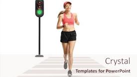  Presentation with pedestrian - Slide set having full-length-portrait background and a lemonade colored foreground