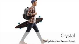  Presentation with shot - Colorful presentation enhanced with full length profile shot backdrop and a white colored foreground