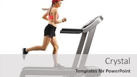  Presentation with running treadmill - Colorful slide set enhanced with woman running on a treadmill backdrop and a light gray colored foreground