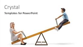  Presentation with seesaw - Presentation theme consisting of son on a seesaw background and a white colored foreground