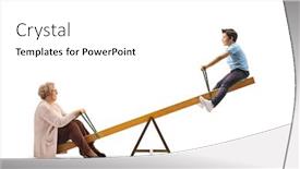  Presentation with seesaw - Amazing slide set having full-length-profile-shot backdrop and a white colored foreground