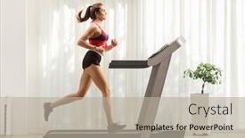  Presentation with running treadmill - Beautiful PPT theme featuring full-length-profile-shot backdrop and a mint green colored foreground