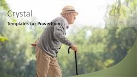  Presentation with cane - Colorful presentation theme enhanced with full-length-profile-shot backdrop and a white colored foreground
