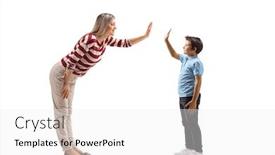  Presentation with woman child - Amazing presentation having full-length-profile-shot backdrop and a white colored foreground