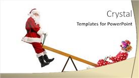  Presentation with seesaw - Colorful presentation design enhanced with full-length-profile-shot backdrop and a white colored foreground