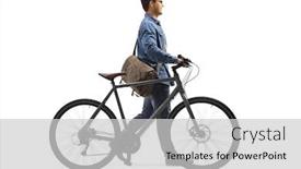  Presentation with shot - Cool new slides with full-length-profile-shot backdrop and a light gray colored foreground