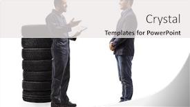  Presentation with auto - PPT theme consisting of full-length-profile-shot background and a white colored foreground