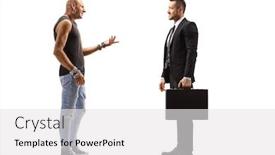  Presentation with bald - Audience pleasing PPT layouts consisting of full-length-profile-shot backdrop and a white colored foreground