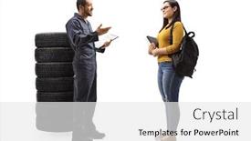  Presentation with female mechanic - Cool new presentation with full-length-profile-shot backdrop and a white colored foreground