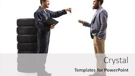  Presentation with tires - Audience pleasing slide set consisting of full-length-profile-shot backdrop and a light gray colored foreground