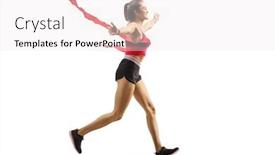  Presentation with runner - Beautiful presentation design featuring full-length-profile-shot backdrop and a sky blue colored foreground