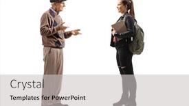  Presentation with shot - Theme with full-length-profile-shot background and a light gray colored foreground