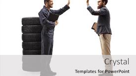  Presentation with auto - Theme with full-length-profile-shot background and a light gray colored foreground