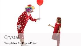  Presentation with clown - Slide deck having full-length-profile-shot background and a white colored foreground